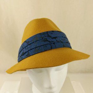 Genie By Eugenia Kim Gold Blue Wool Brocade Hat